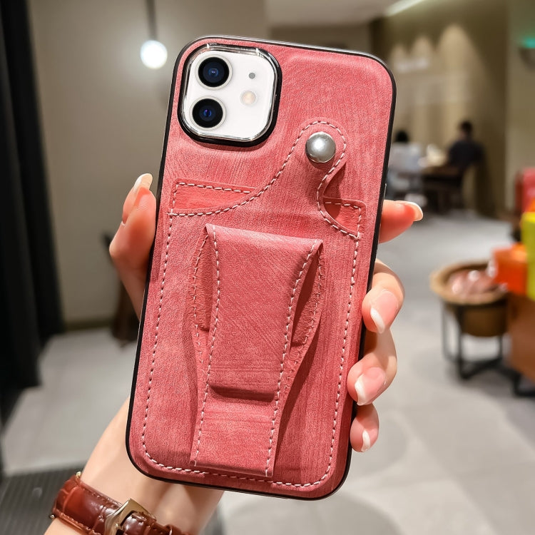 For iPhone 12 Side Leather Rotation Card Holder Phone Case