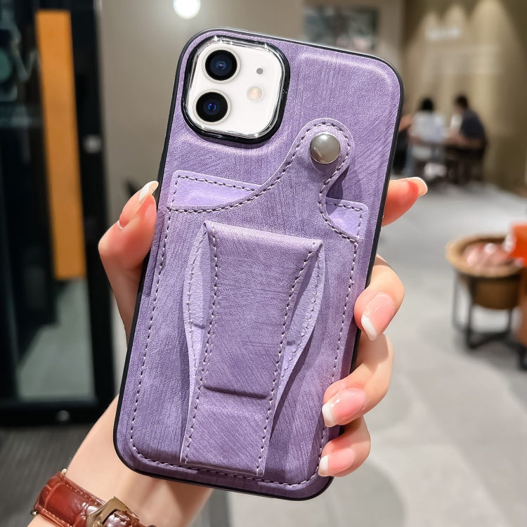 For iPhone 12 Side Leather Rotation Card Holder Phone Case
