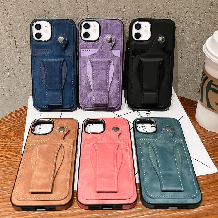 For iPhone 12 Side Leather Rotation Card Holder Phone Case