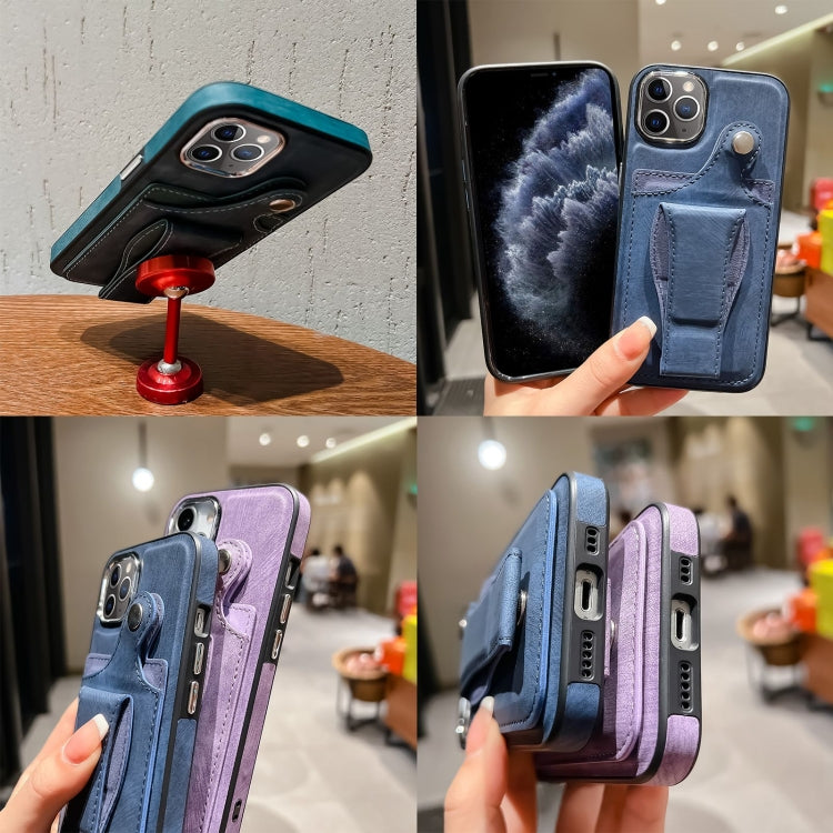 For iPhone 11 Pro Max Side Leather Rotation Card Holder Phone Case