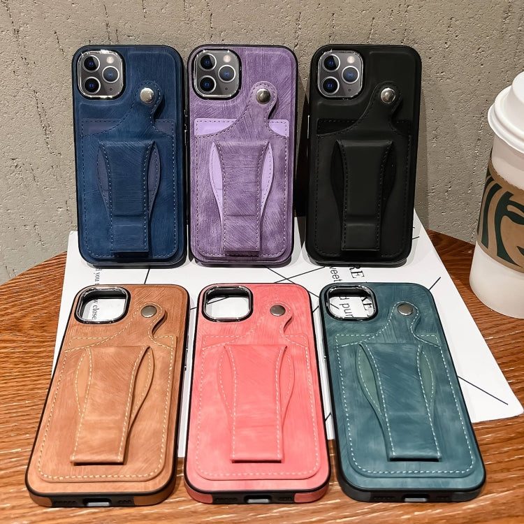 For iPhone 11 Pro Side Leather Rotation Card Holder Phone Case