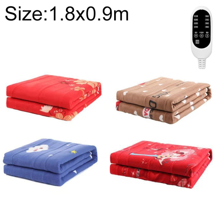 1.8x0.9m 220V Timing Temperature Adjustment Electric Blanket Smart Single Control, Random Color Delivery(Woolen Blanket)