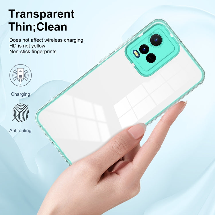 For vivo Y21 / Y33S / Y21S / T1X 4G 3 in 1 Clear TPU Color PC Frame Phone Case