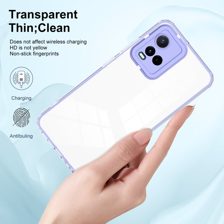 For vivo Y21 / Y33S / Y21S / T1X 4G 3 in 1 Clear TPU Color PC Frame Phone Case