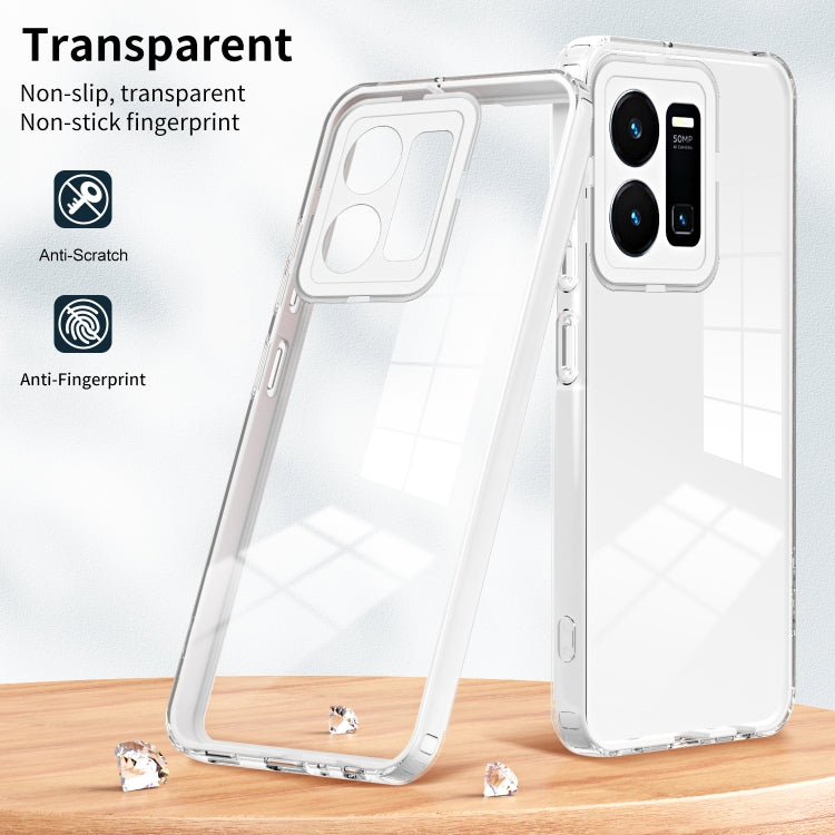 For vivo Y35 4G 2022 Global / Y22 4G 3 in 1 Clear TPU Color PC Frame Phone Case
