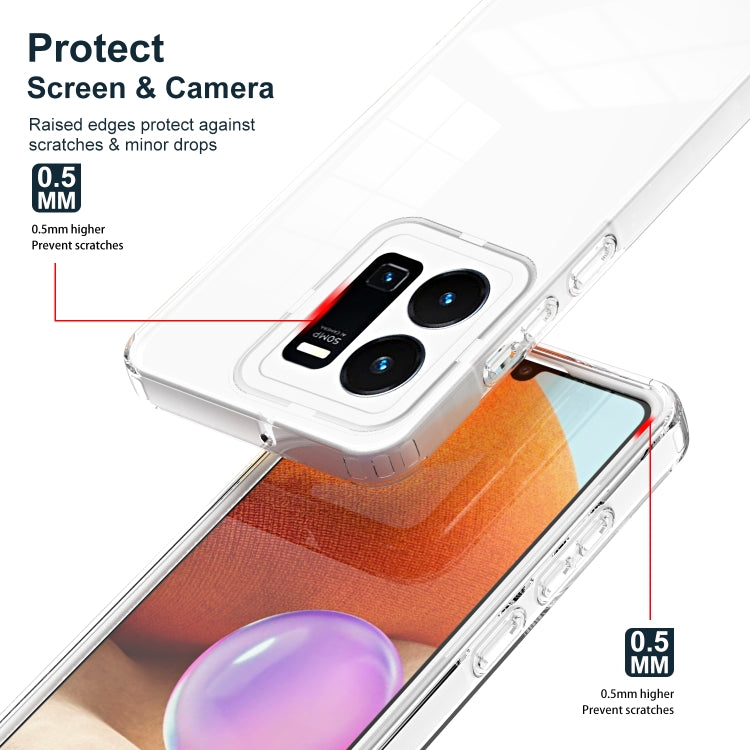 For vivo Y35 4G 2022 Global / Y22 4G 3 in 1 Clear TPU Color PC Frame Phone Case