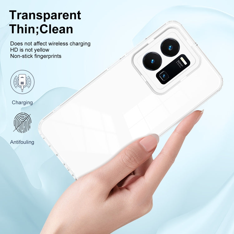 For vivo Y35 4G 2022 Global / Y22 4G 3 in 1 Clear TPU Color PC Frame Phone Case