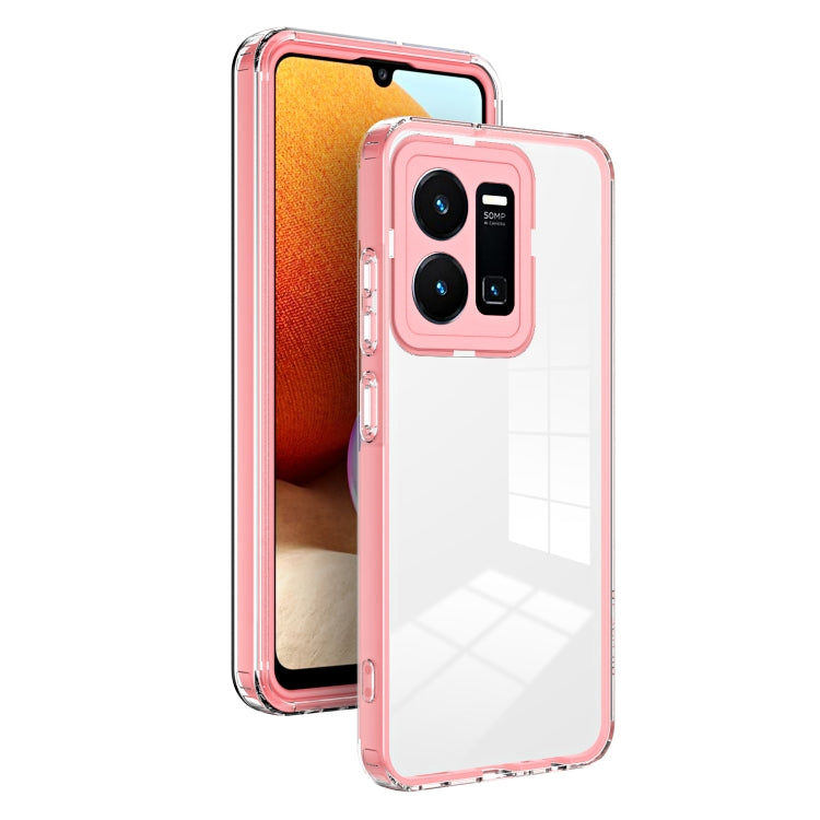 For vivo Y35 4G 2022 Global / Y22 4G 3 in 1 Clear TPU Color PC Frame Phone Case