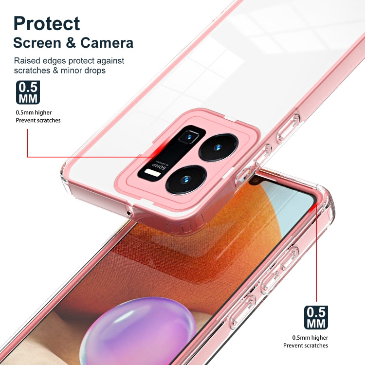 For vivo Y35 4G 2022 Global / Y22 4G 3 in 1 Clear TPU Color PC Frame Phone Case