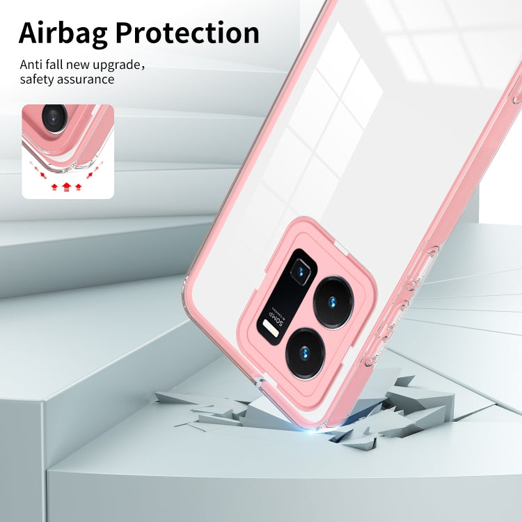 For vivo Y35 4G 2022 Global / Y22 4G 3 in 1 Clear TPU Color PC Frame Phone Case