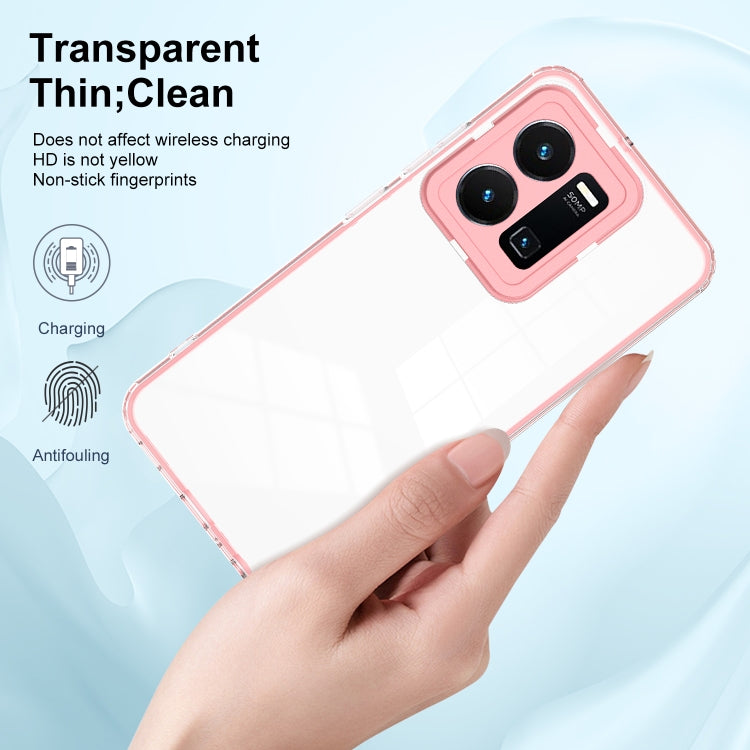 For vivo Y35 4G 2022 Global / Y22 4G 3 in 1 Clear TPU Color PC Frame Phone Case