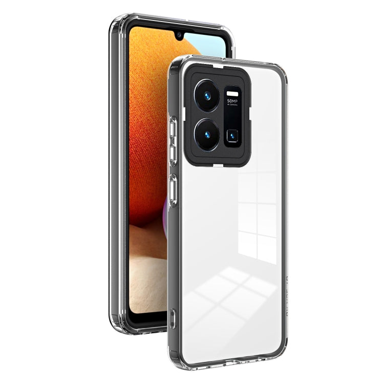 For vivo Y35 4G 2022 Global / Y22 4G 3 in 1 Clear TPU Color PC Frame Phone Case