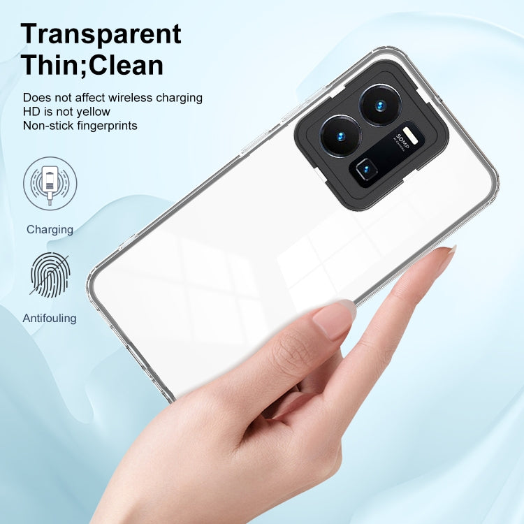 For vivo Y35 4G 2022 Global / Y22 4G 3 in 1 Clear TPU Color PC Frame Phone Case