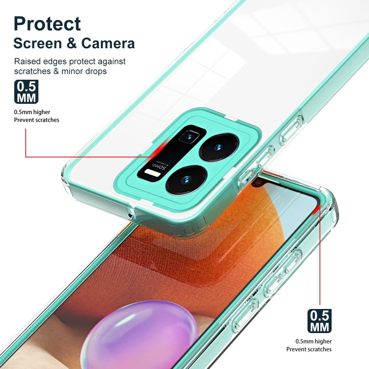For vivo Y35 4G 2022 Global / Y22 4G 3 in 1 Clear TPU Color PC Frame Phone Case