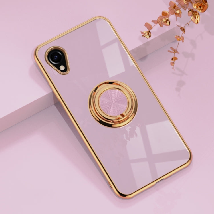 For Samsung Galaxy A23e JP Version 6D Electroplating Silicone Phone Case with Ring Holder