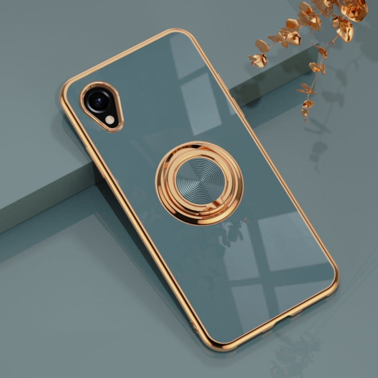 For Samsung Galaxy A23e JP Version 6D Electroplating Silicone Phone Case with Ring Holder