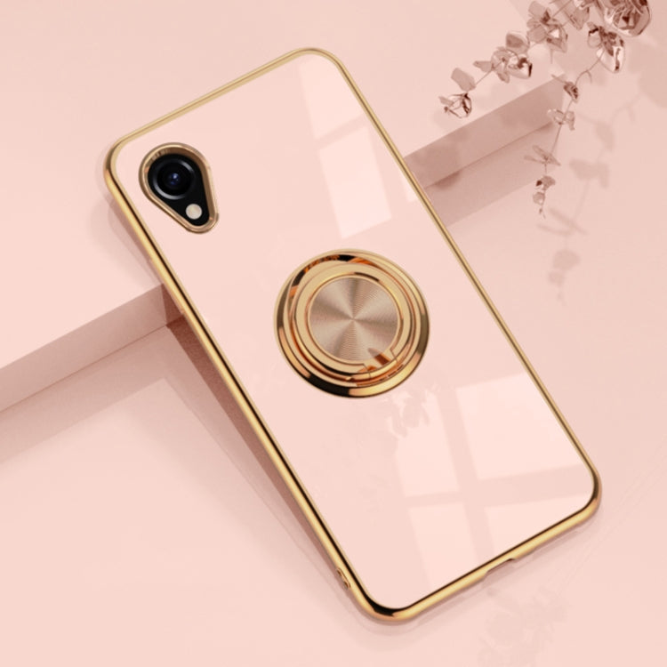 For Samsung Galaxy A23e JP Version 6D Electroplating Silicone Phone Case with Ring Holder