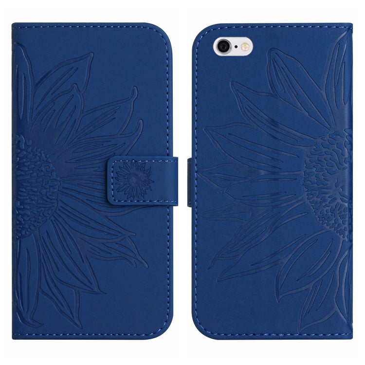 For iPhone 6s Plus Skin Feel Sun Flower Pattern Flip Leather Phone Case with Lanyard