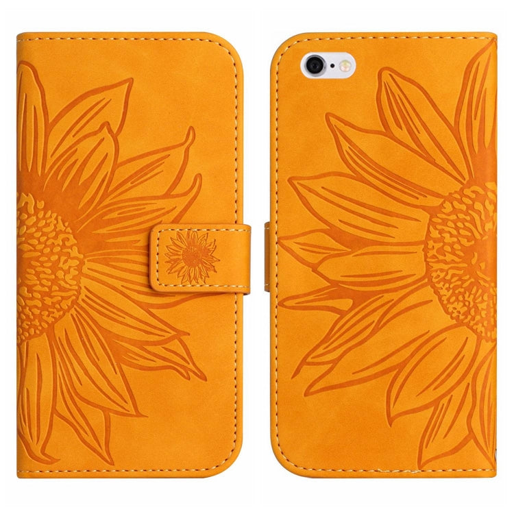 For iPhone 6s Plus Skin Feel Sun Flower Pattern Flip Leather Phone Case with Lanyard