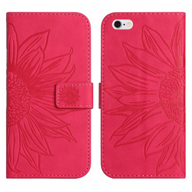 For iPhone 6s Plus Skin Feel Sun Flower Pattern Flip Leather Phone Case with Lanyard