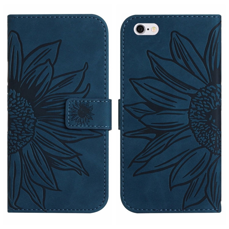 For iPhone 6s Plus Skin Feel Sun Flower Pattern Flip Leather Phone Case with Lanyard
