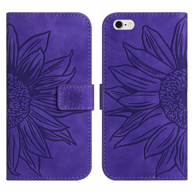 For iPhone 6s Plus Skin Feel Sun Flower Pattern Flip Leather Phone Case with Lanyard