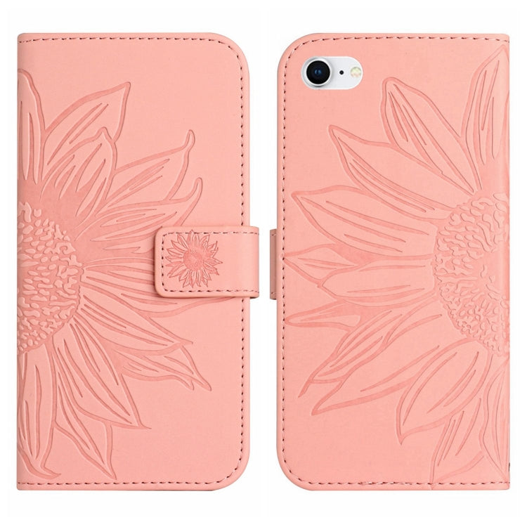 For iPhone 7 / 8 Skin Feel Sun Flower Pattern Flip Leather Phone Case with Lanyard