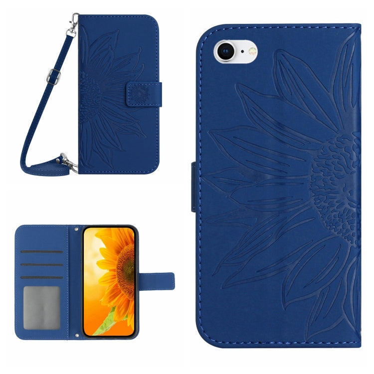 For iPhone 7 / 8 Skin Feel Sun Flower Pattern Flip Leather Phone Case with Lanyard