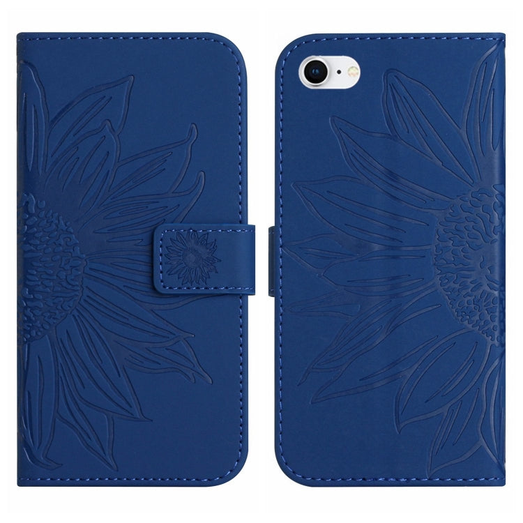 For iPhone 7 / 8 Skin Feel Sun Flower Pattern Flip Leather Phone Case with Lanyard