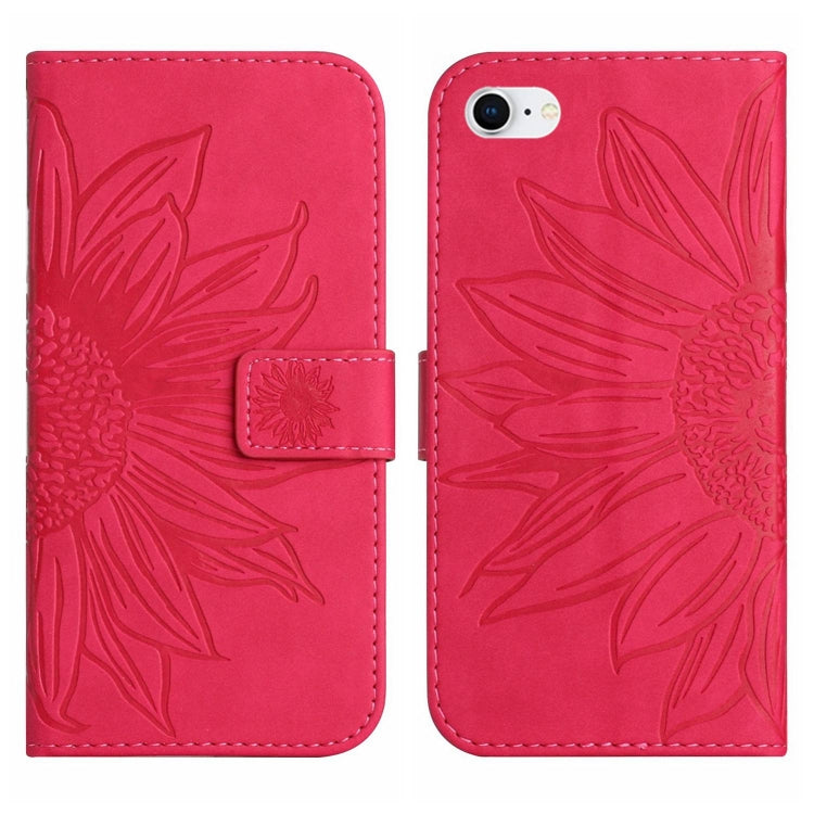 For iPhone 7 / 8 Skin Feel Sun Flower Pattern Flip Leather Phone Case with Lanyard