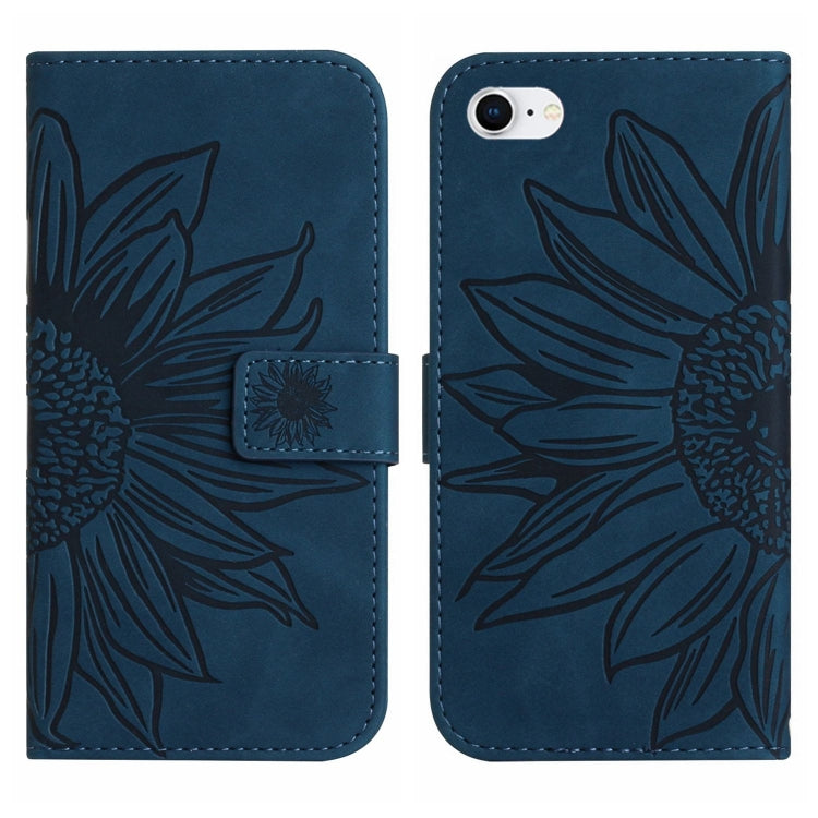 For iPhone 7 / 8 Skin Feel Sun Flower Pattern Flip Leather Phone Case with Lanyard