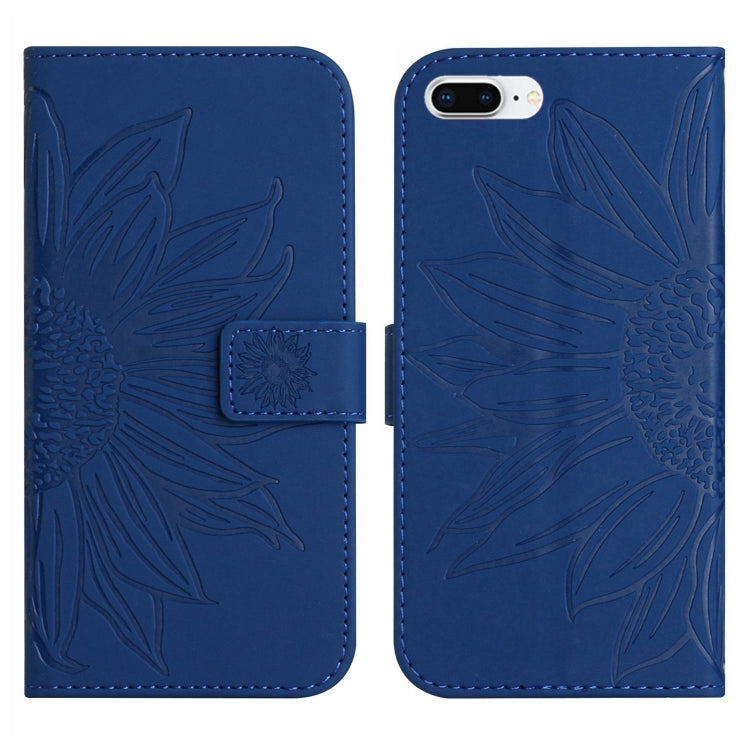 For iPhone 7 Plus / 8 Plus Skin Feel Sun Flower Pattern Flip Leather Phone Case with Lanyard