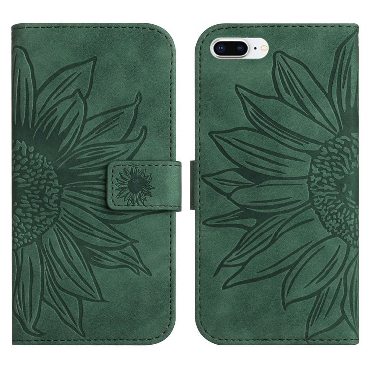 For iPhone 7 Plus / 8 Plus Skin Feel Sun Flower Pattern Flip Leather Phone Case with Lanyard