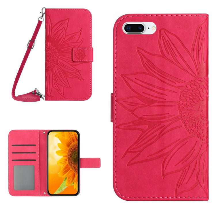 For iPhone 7 Plus / 8 Plus Skin Feel Sun Flower Pattern Flip Leather Phone Case with Lanyard