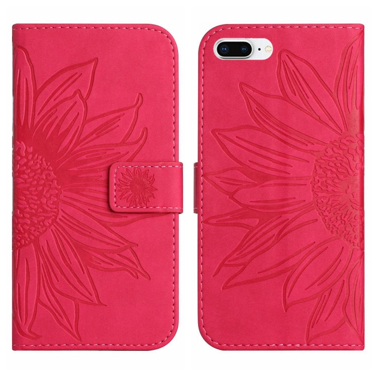 For iPhone 7 Plus / 8 Plus Skin Feel Sun Flower Pattern Flip Leather Phone Case with Lanyard