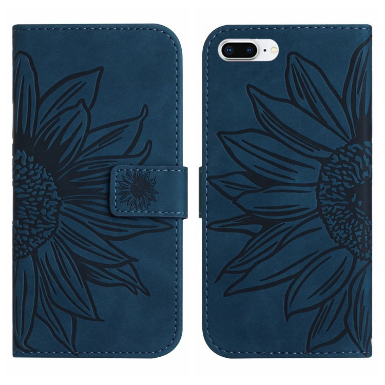 For iPhone 7 Plus / 8 Plus Skin Feel Sun Flower Pattern Flip Leather Phone Case with Lanyard