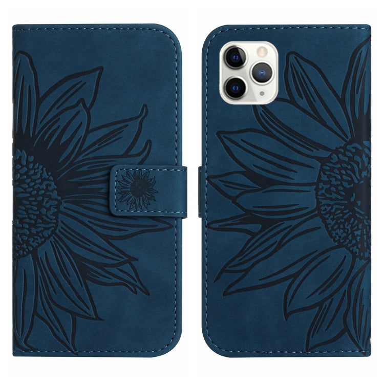 For iPhone 11 Pro Skin Feel Sun Flower Pattern Flip Leather Phone Case with Lanyard