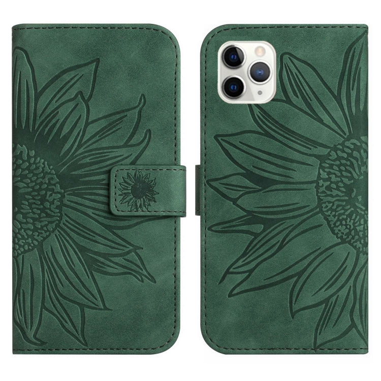 For iPhone 11 Pro Max Skin Feel Sun Flower Pattern Flip Leather Phone Case with Lanyard