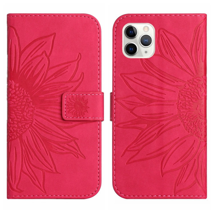 For iPhone 11 Pro Max Skin Feel Sun Flower Pattern Flip Leather Phone Case with Lanyard