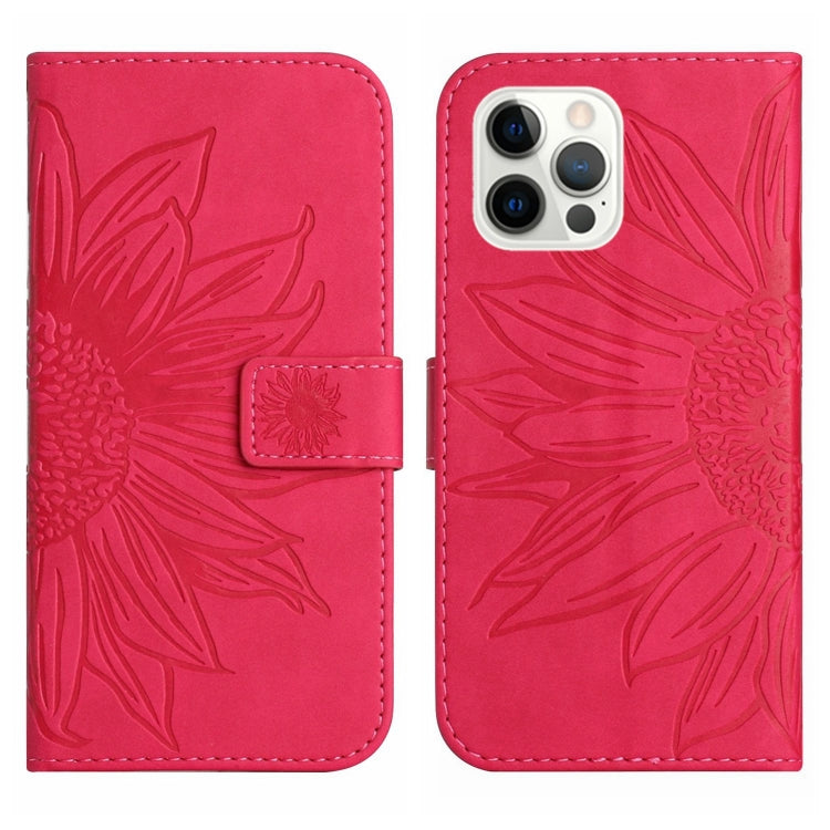 For iPhone 12 Pro Skin Feel Sun Flower Pattern Flip Leather Phone Case with Lanyard