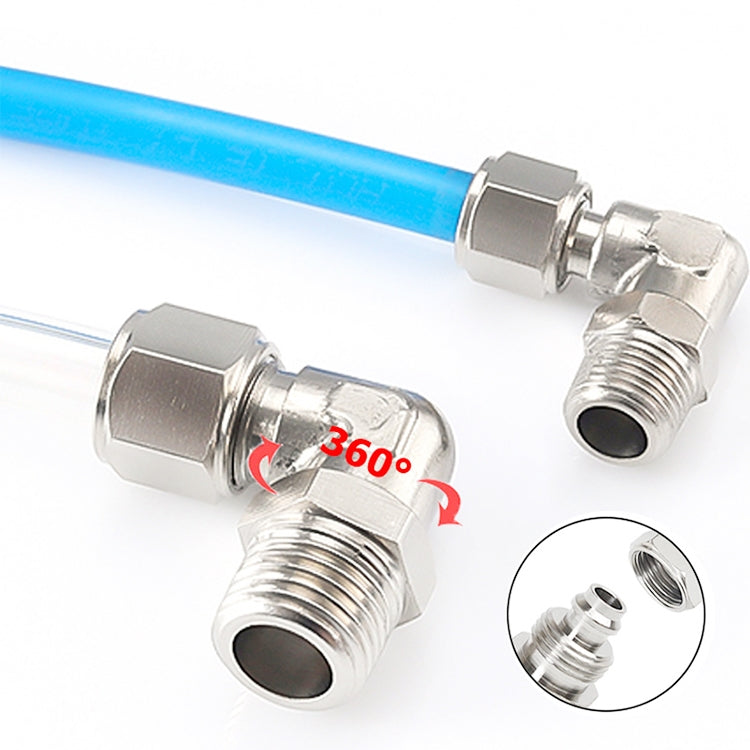 PL12-02 LAIZE Nickel Plated Copper Trachea Quick Fitting Twist Swivel Elbow Lock Female Connector