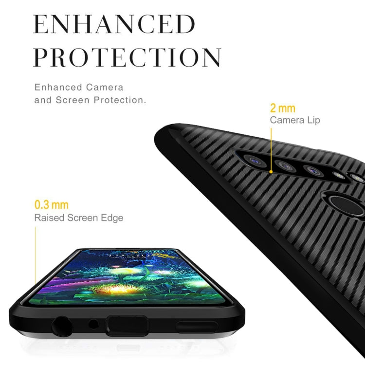 For LG V50 ThinQ Carbon Fiber Texture Shockproof TPU Protective Case