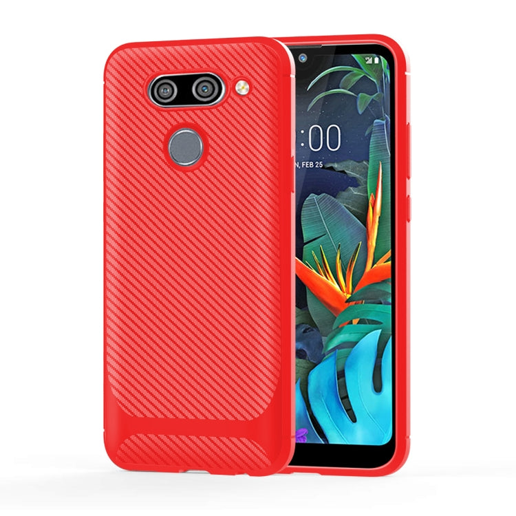 For LG V50 ThinQ Carbon Fiber Texture Shockproof TPU Protective Case