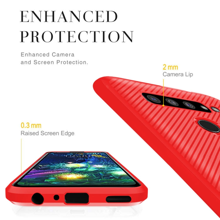 For LG V50 ThinQ Carbon Fiber Texture Shockproof TPU Protective Case