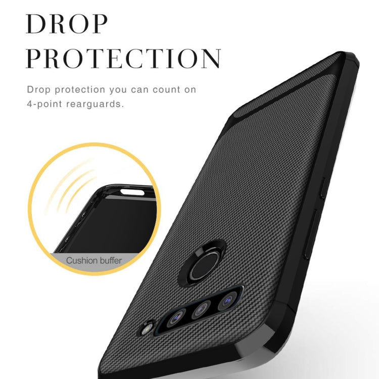 For LG V50 ThinQ Carbon Fiber Texture Shockproof TPU Protective Case