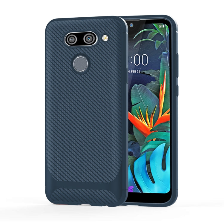 For LG V50 ThinQ Carbon Fiber Texture Shockproof TPU Protective Case