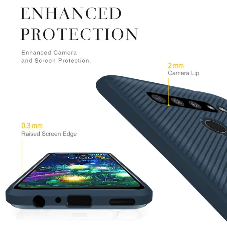 For LG V50 ThinQ Carbon Fiber Texture Shockproof TPU Protective Case