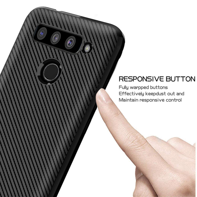 For LG V50 ThinQ Carbon Fiber Texture Shockproof TPU Protective Case