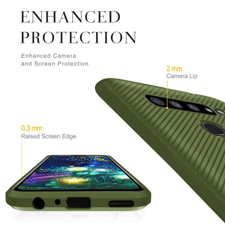 For LG V50 ThinQ Carbon Fiber Texture Shockproof TPU Protective Case