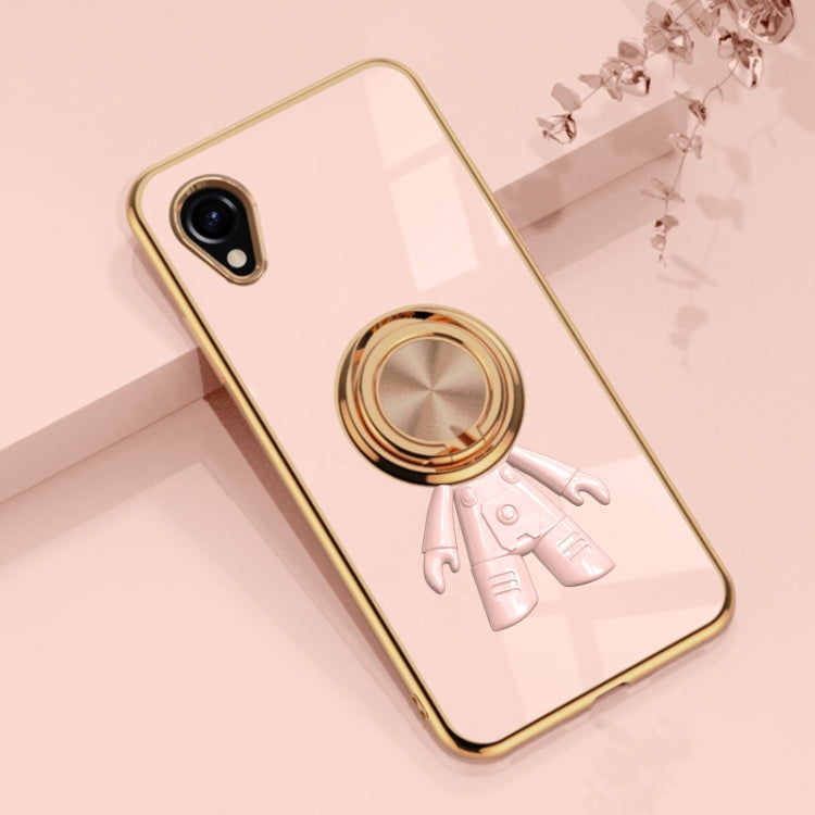 For Samsung Galaxy A23e JP Version 6D Plating Astronaut Ring Kickstand Phone Case